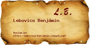Lebovics Benjámin névjegykártya