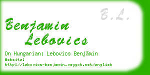 benjamin lebovics business card