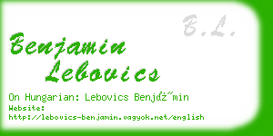 benjamin lebovics business card